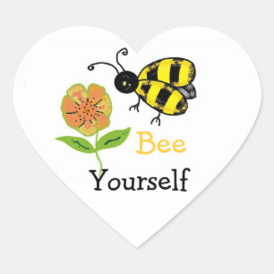 Sei Du Selbst Hummel Design Herz-Aufkleber