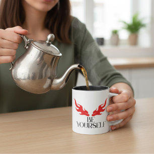 Sei du selbst – Inspirierendes minimalistisches Zi Zweifarbige Tasse