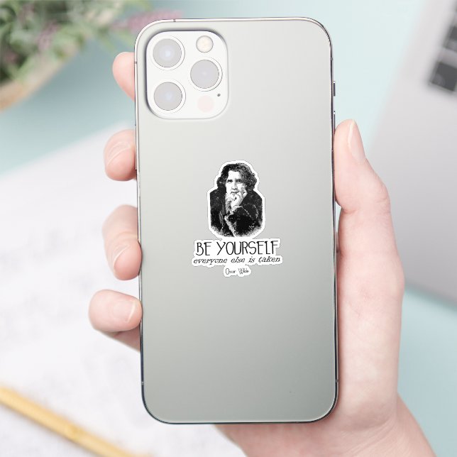 Sei du selbst Oscar Wilde Zitat Aufkleber (Telefon)