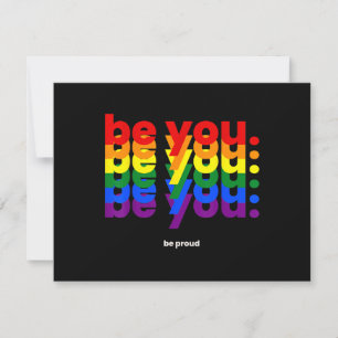 Sei du selbst, sei stolz LGBTQ Stolz Regenbogen Le RSVP Karte