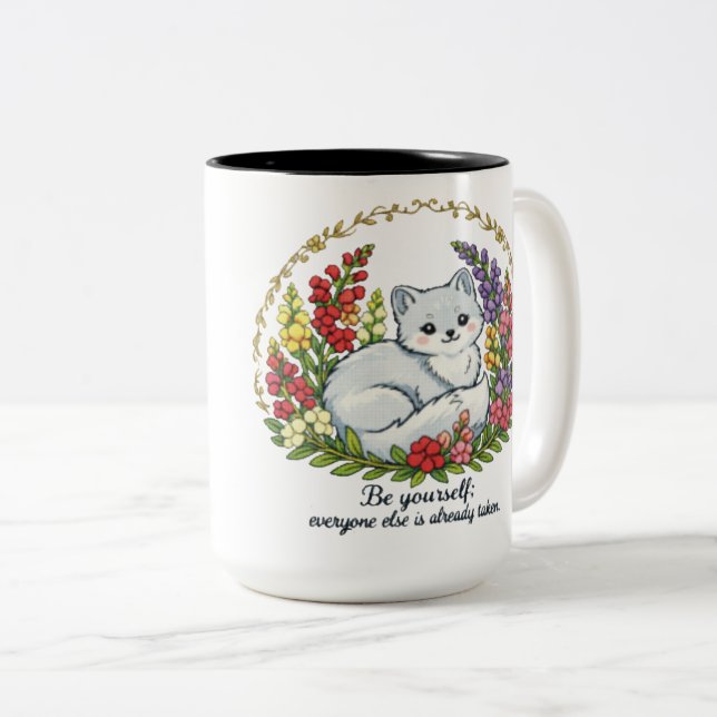Sei du selbst zweifarbige tasse (VorderseiteRechts)