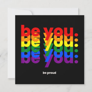 Sei du stolz auf LGBTQ Pride Rainbow Lesbian Gay L Einladung