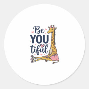 Sei Du Tiful Giraffe Rollschuh Vintage-Shirt De Runder Aufkleber