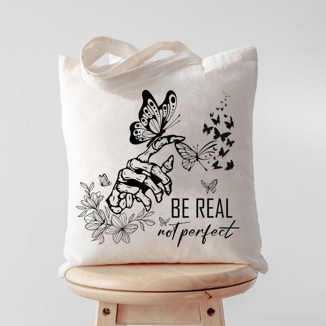 Sei echt nicht perfekt , Geschenke für die Lehrer Tragetasche (be real not perfect tote bag, gift for teacher, teacher tote bag,teacher appreciation gifts,teacher )
