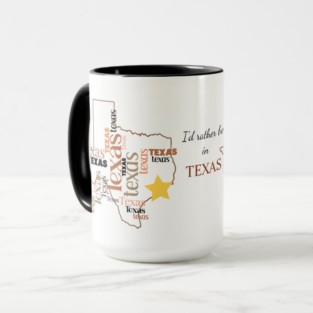 Sei eher in Texas Word Art Tasse (Vorderseite Links)