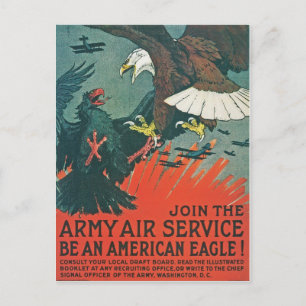 "Sei ein Amerikanischer Adler" RESTAURIERTES Armee Postkarte
