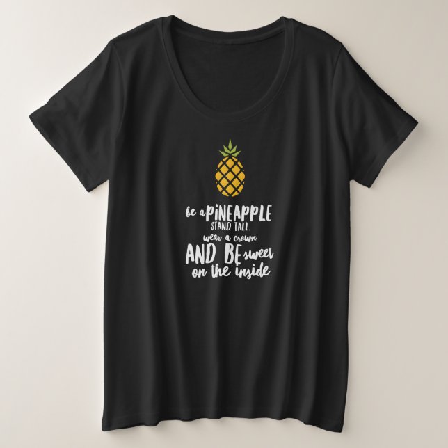 Sei ein Ananas-Plus-Size-Basic-Dunkel-T - Shirt (Design vorne)