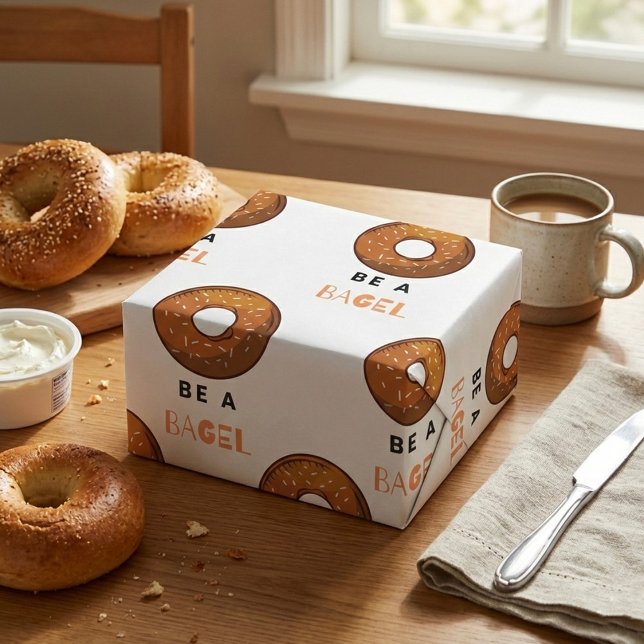 Sei ein Bagel Funny Food Pub Bagel Lover Design Geschenkpapier (Von Creator hochgeladen)