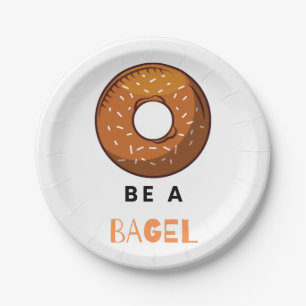 Sei ein Bagel Funny Food Pub Bagel Lover Design Pappteller