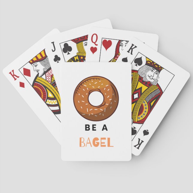 Sei ein Bagel Funny Food Pub Bagel Lover Design Spielkarten (Rückseite)