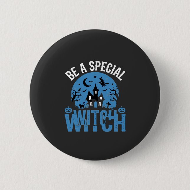 Sei ein besonderer Hexen-Halloween-Entwurf_1 Button (Vorderseite)