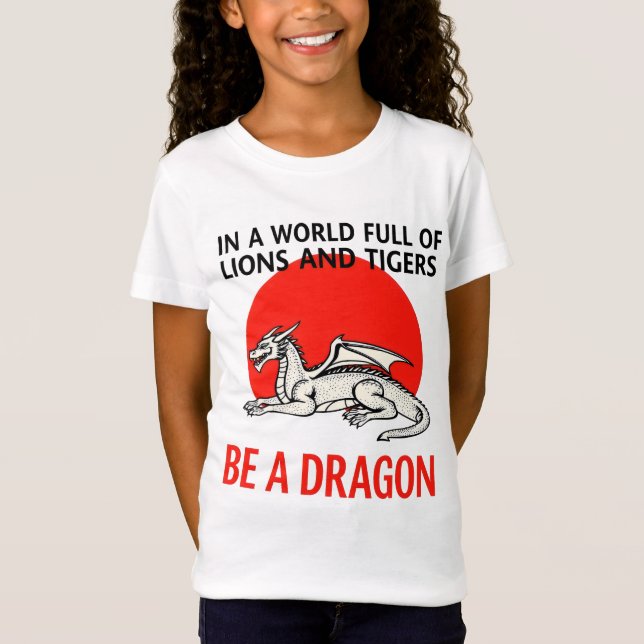 Sei ein Drache - Einzigartiges Fantasy-Design T-Shirt (Vorderseite)