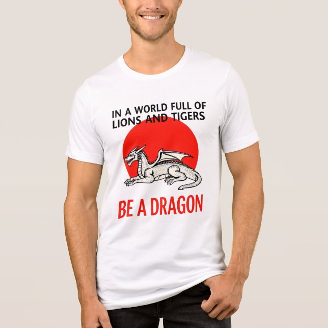 Sei ein Drache - Einzigartiges Fantasy-Design Tri-Blend Shirt (Vorderseite)