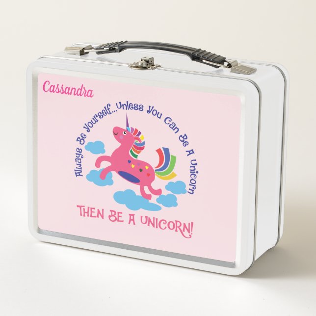Sei ein Einhorn-Lunchbox Metall Lunch Box (Vorderseite)