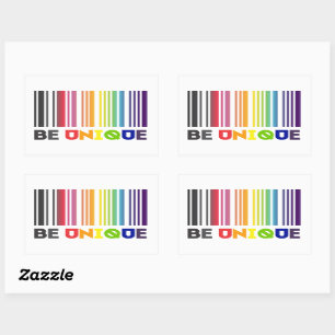 Sei ein einzigartiger Bar Code-LGBT-Stolz Rechteckiger Aufkleber