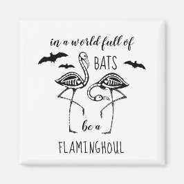 Sei ein Flaminghoul Skeleton Flamingo Halloween Magnet