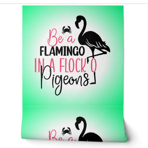 Sei ein Flamingo in einer Schar von Tauben Tapete