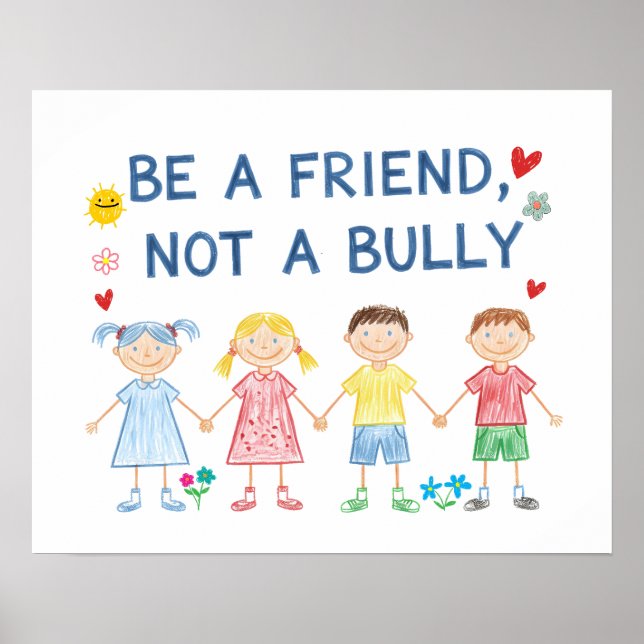 Sei ein Freund, kein Bulle | Anti-Bullying Awarene Poster (Vorne)