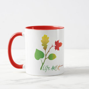 Sei ein Lebens Künstler Motivationsspruch, mit Blä Tasse