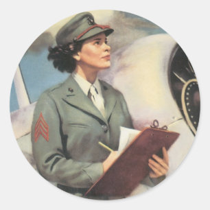 "Sei ein Marine" Werbeplakat Bild Runder Aufkleber