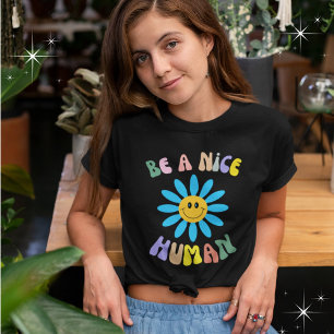 Sei ein netter Mensch Blue & Yellow Blume Graphic T-Shirt