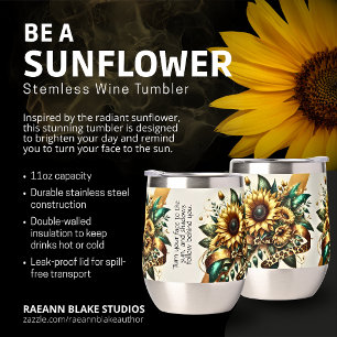 Sei ein stängelloser Weintumbler aus Sonnenblumenf