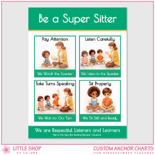 Sei ein Super-Babysitter Klassenzimmer-Anker-Diagr Poster
