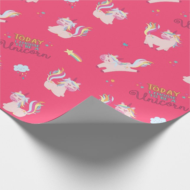 Sei eine einhornige Regenbogenfarbe mit Sternen &  Geschenkpapier (Ecke)