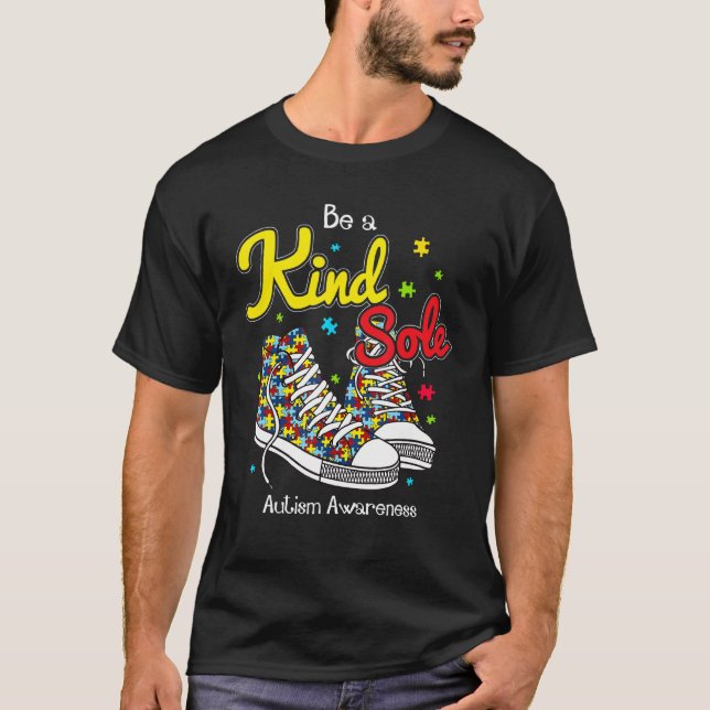 Sei eine freundliche Seele Autism Awareness Puzzle T-Shirt (Vorderseite)