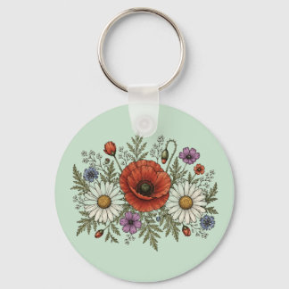 "Sei eine Wildblume" Aluminium-Rundschlüsselanhäng Schlüsselanhänger