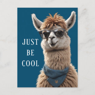 Sei einfach Cool Llama Funky Alpaca Sonnenbrille Postkarte
