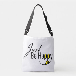 Sei einfach glücklich tragetaschen mit langen trägern
