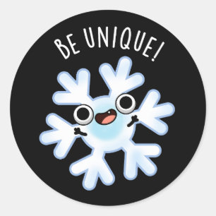 Sei einzigartig Funny Snowflake Puff Dark BG Runder Aufkleber