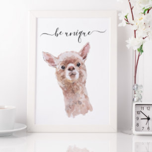 Sei einzigartig Lamas Kinderzimmer Kinderwald Poster