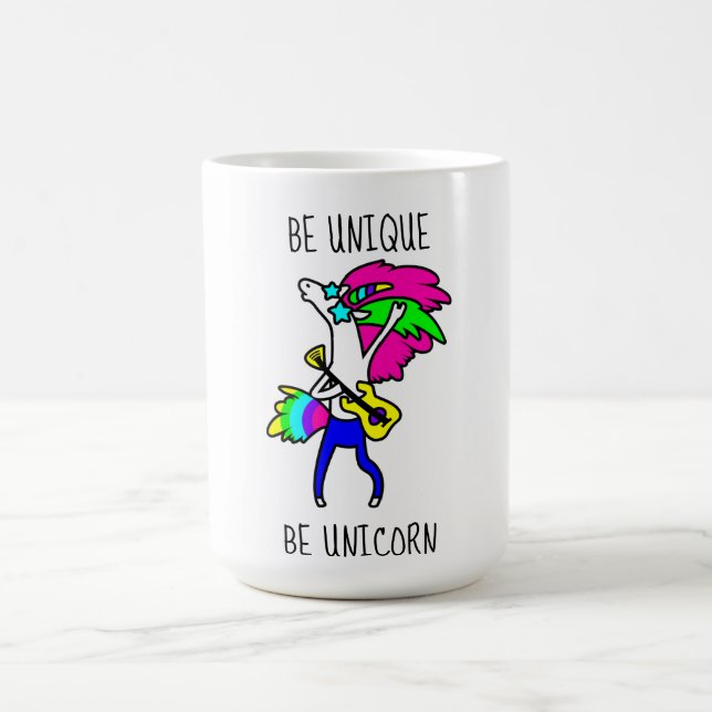 Sei einzigartig sei Einhorn Morphing Tasse 15 oz (Zentrum)