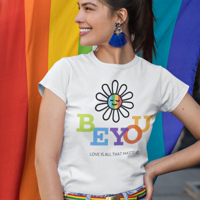 Sei es LGBT Prix Sunshine Face Rainbow T-Shirt (Von Creator hochgeladen)