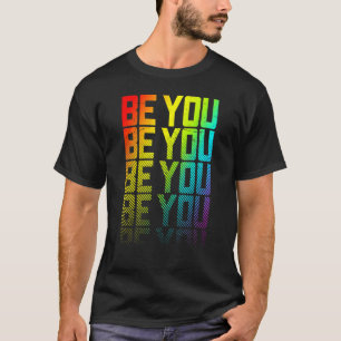 Sei es Lgbtq+ Rainbow Gay Pride Text Fade Graphic T-Shirt