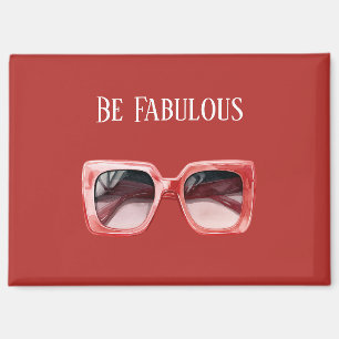 Sei fantastische rote Sonnenbrille Magnet