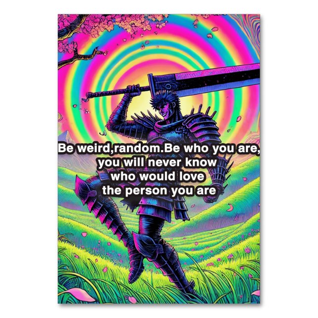 "Sei fett, sei du" Hochwertige Tischnummer (Vorderseite)