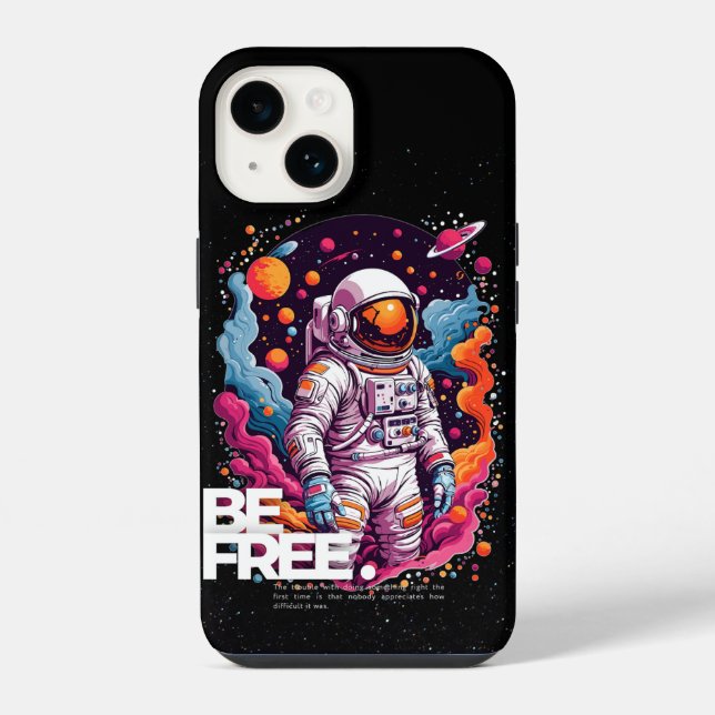 SEI FREI Astronautendesign iPhone Hülle (Rückseite)
