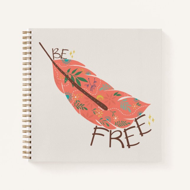 Sei Frei Feder Spiralblock | Whimsical Boho Notizbuch (Vorderseite)