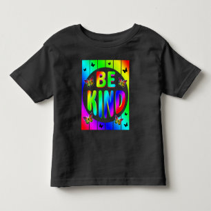 SEI FREUNDLICH BUNTE REGENBOGEN SCHMETTERLINGE KLEINKIND T-SHIRT
