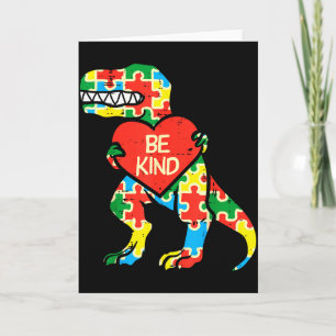 Sei Freundlich Herz Puzzle Trex Dinosaurier Autism Karte