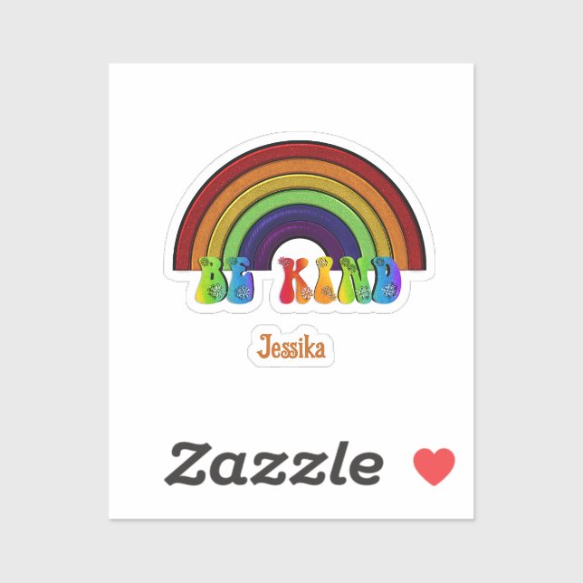 Sei freundlich LGBTQ Regenbogen Positivität  Aufkleber (Blatt)