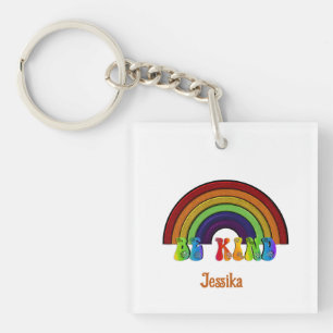 Sei freundlich LGBTQ Regenbogen Positivität Schlüsselanhänger