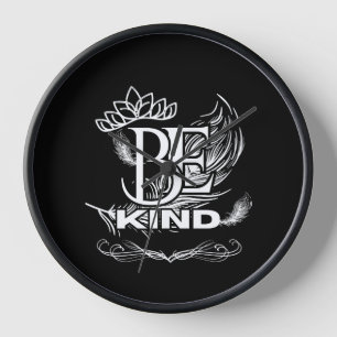 Sei freundlich Motivierend Typografie   Feather &  Uhr