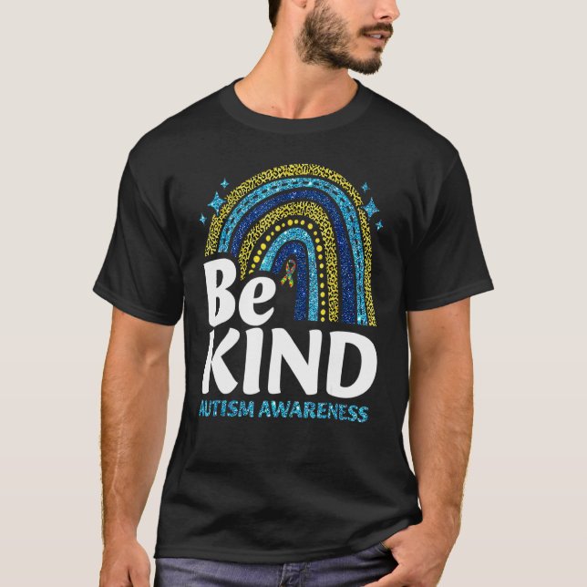 Sei Freundlich Regenbogen Autismus-Bewusstsein Leo T-Shirt (Vorderseite)