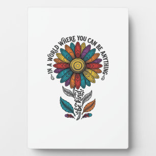 Sei freundlich Regenbogen-Blumen-Vintage-Stickerei Fotoplatte