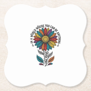 Sei freundlich Regenbogen-Blumen-Vintage-Stickerei Untersetzer
