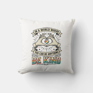 Sei Freundlich Regenbogen Herz Hände Vintage-Shirt Kissen